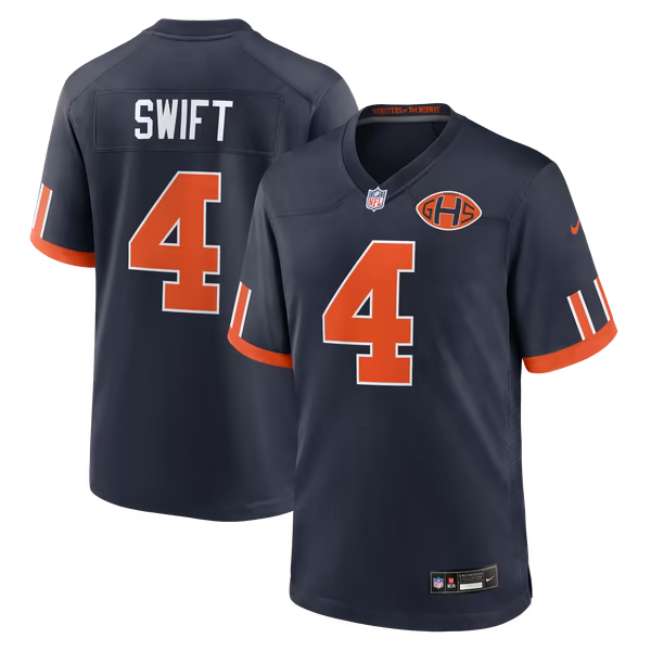 D'Andre Swift Chicago Bears Soccer Intl 2026 Rivalries Collection Game Jersey - Navy