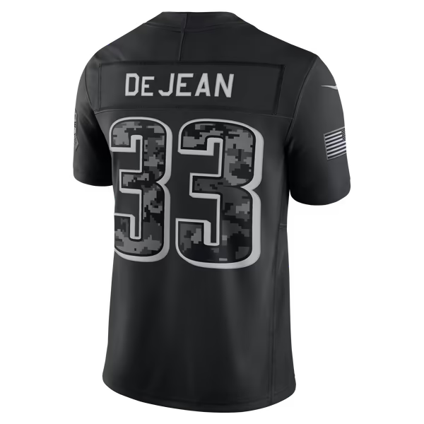 Cooper DeJean Philadelphia Eagles Soccer Intl 2026 Salute to Service Stitched Limited Jersey - Black