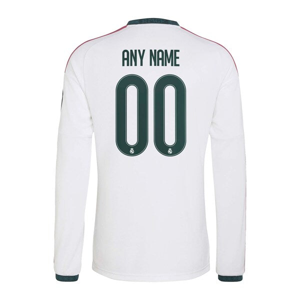 Real Madrid Soccer Intl 2026/27 Home Replica Custom Long Sleeve Jersey - White