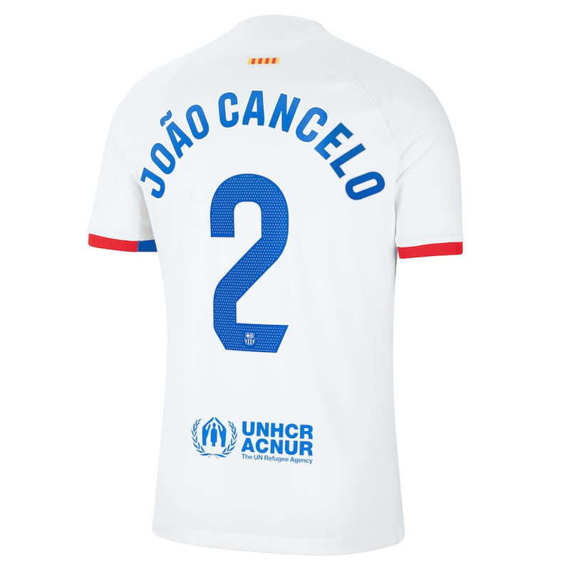 Joao Cancelo Barcelona  2023/24 Away Stadium  Player Jersey - White