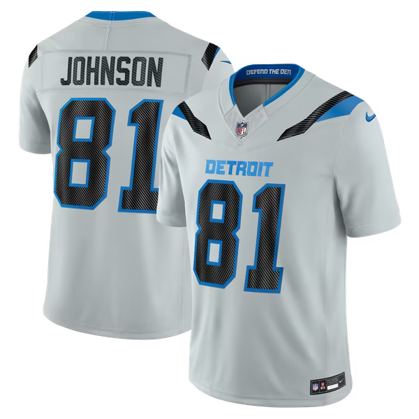 Calvin Johnson Detroit Lions Soccer Intl 2026 Rivalries Collection Stitched Limited Jersey - Silver