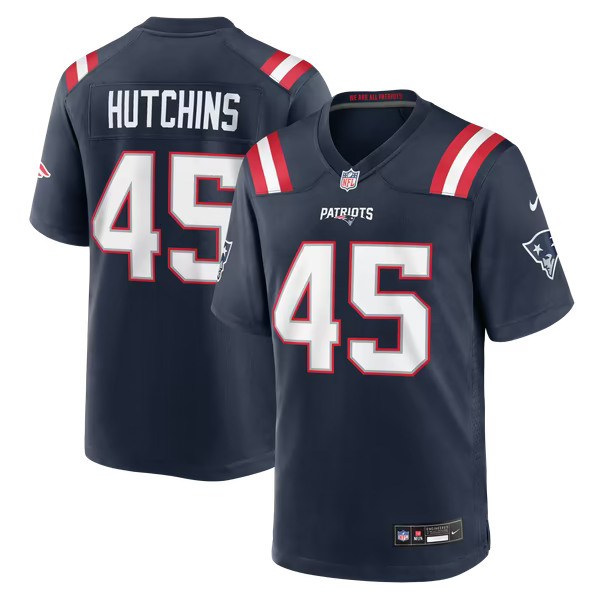 Quintayvious Hutchins New England Patriots Soccer Intl Team Game Jersey - Navy