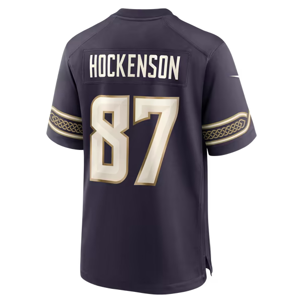 T.J. Hockenson Minnesota Vikings Soccer Intl 2026 Rivalries Collection Game Jersey - Purple