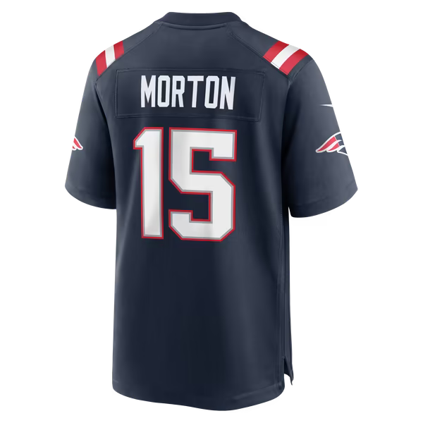 Behren Morton New England Patriots Soccer Intl Team Game Jersey - Navy