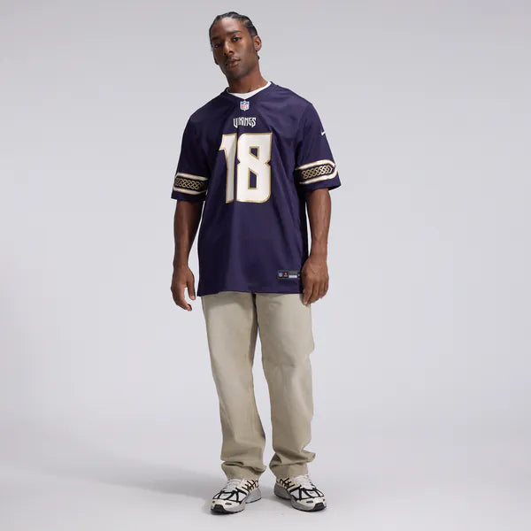 Justin Jefferson Minnesota Vikings Soccer Intl 2026 Rivalries Collection Game Jersey - Purple