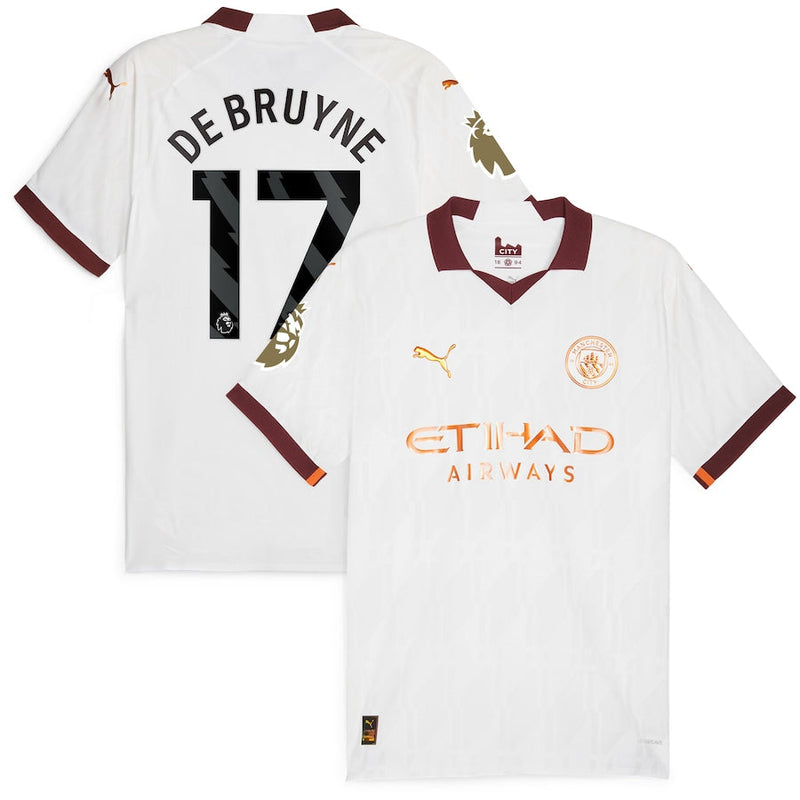 Kevin De Bruyne Manchester City  2023/24 Away Jersey - White