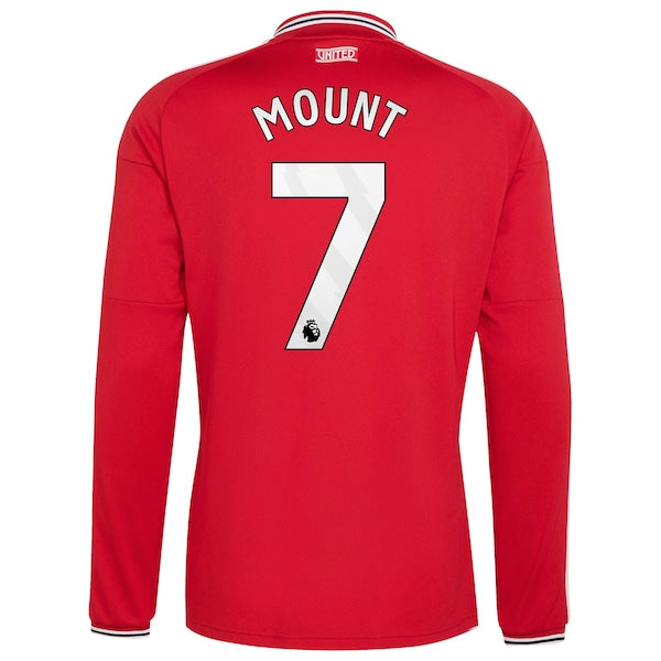 Soccer Intl Mason Mount Manchester United 2026/27 Home Replica Long Sleeve Jersey Red