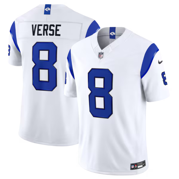 Jared Verse Los Angeles Rams Soccer Intl Alternate Fearsome White Vapor F.U.S.E. Stitched Limited Jersey - White