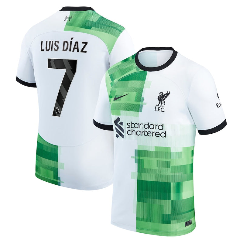 Luis Diaz Liverpool  2023/24 Away Player Jersey - White