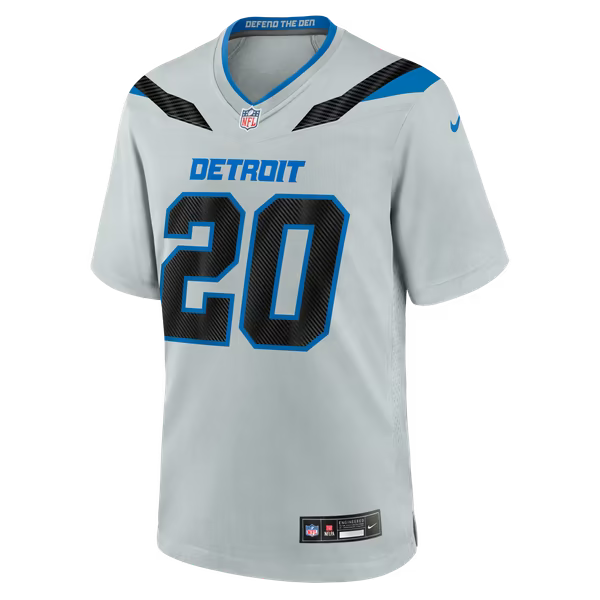 Barry Sanders Detroit Lions Soccer Intl 2026 Rivalries Collection Game Jersey - Silver