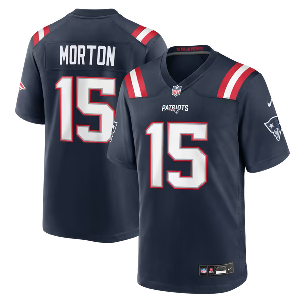 Behren Morton New England Patriots Soccer Intl Team Game Jersey - Navy