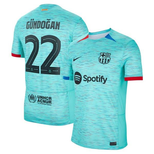 Ilkay Gündogan Barcelona  2023/24 Third Jersey - Aqua