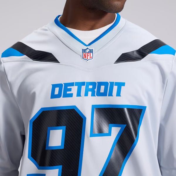 Aidan Hutchinson Detroit Lions Soccer Intl 2026 Rivalries Collection Game Jersey - Silver