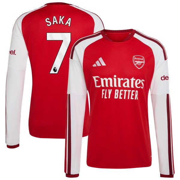 Bukayo Saka Arsenal Soccer Intl 2026/27 Home Replica Long Sleeve Jersey - Red