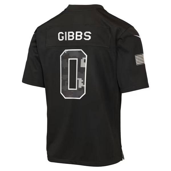 Jahmyr Gibbs Detroit Lions Soccer Intl Youth 2026 Salute to Service Game Jersey - Black