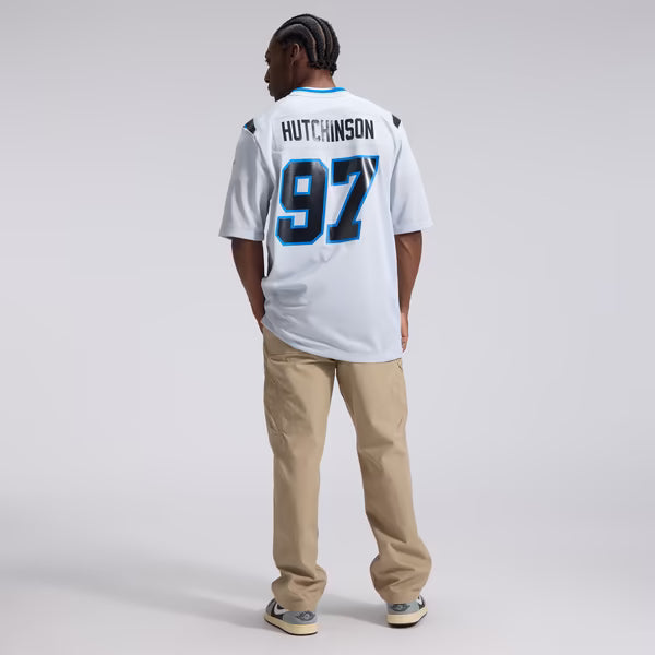 Aidan Hutchinson Detroit Lions Soccer Intl 2026 Rivalries Collection Game Jersey - Silver
