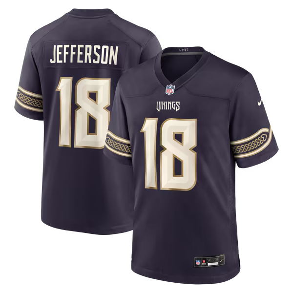 Justin Jefferson Minnesota Vikings Soccer Intl 2026 Rivalries Collection Game Jersey - Purple