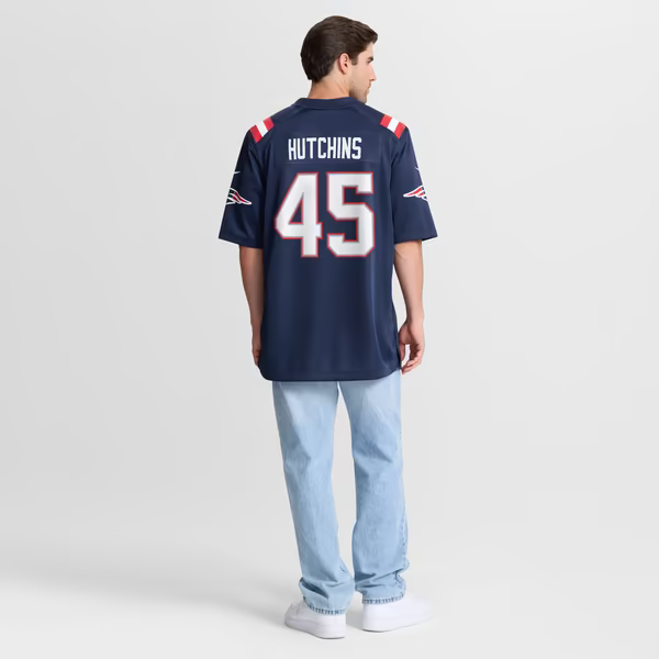 Quintayvious Hutchins New England Patriots Soccer Intl Team Game Jersey - Navy