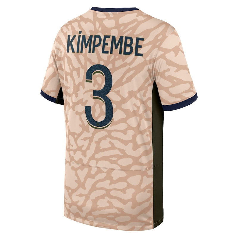 Presnel Kimpembe Paris Saint-Germain  Brand  2023/24 Fourth Stadium  Player Jersey – Tan