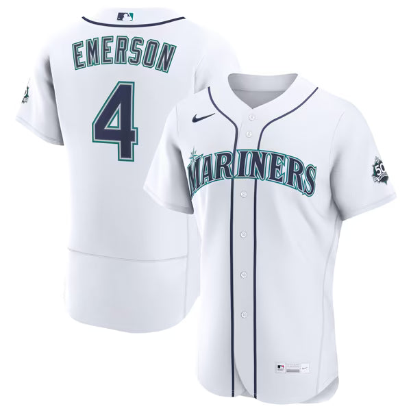 Colt Emerson Seattle Mariners Soccer Intl Home 50th Season Authentic Jersey - White