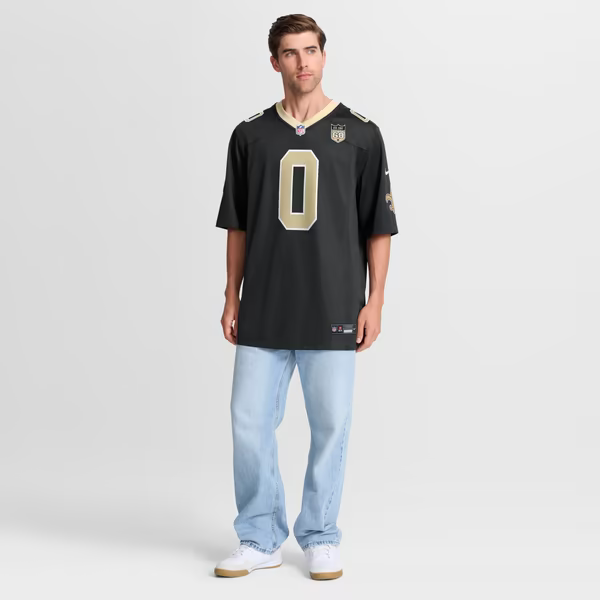 Jordyn Tyson New Orleans Saints Soccer Intl 60th Season Patch Game Jersey - Black
