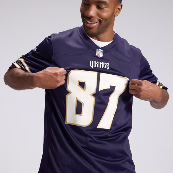 T.J. Hockenson Minnesota Vikings Soccer Intl 2026 Rivalries Collection Game Jersey - Purple