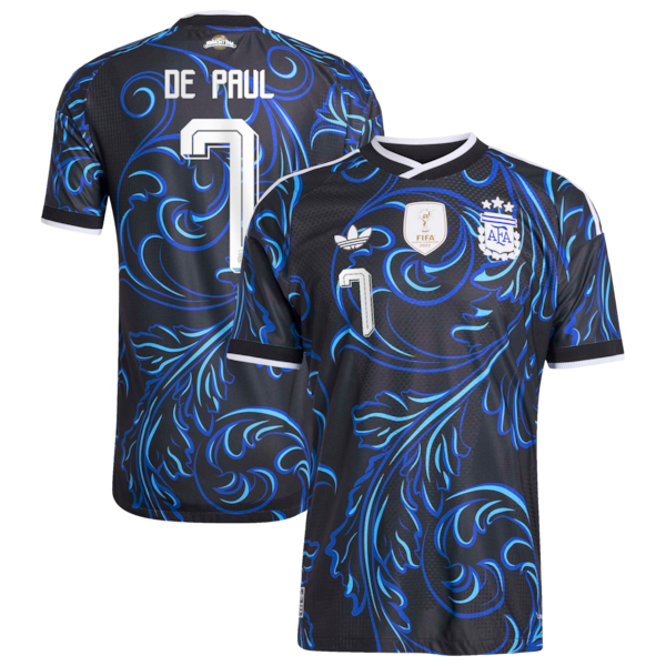 Soccer Intl Rodrigo De Paul Argentina National Team 2026 Away Authentic Jersey Black