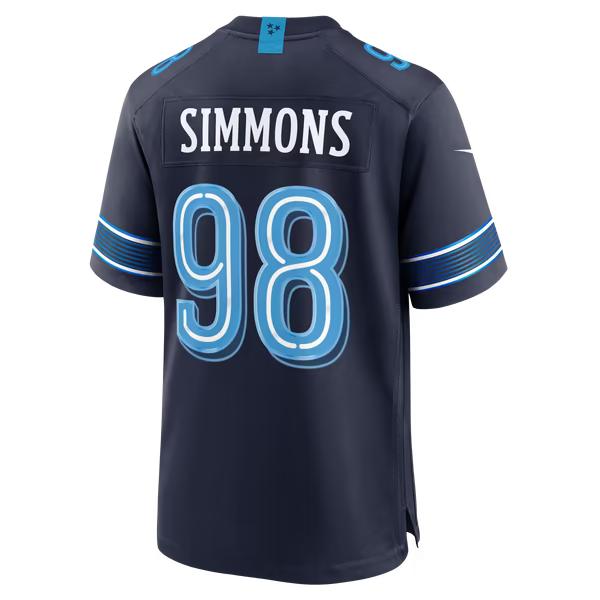 Jeffery Simmons Tennessee Titans Soccer Intl 2026 Rivalries Collection Game Jersey - Navy