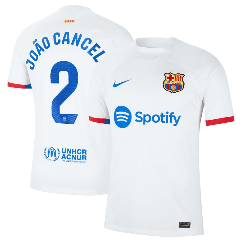 Joao Cancelo Barcelona  2023/24 Away Stadium  Player Jersey - White