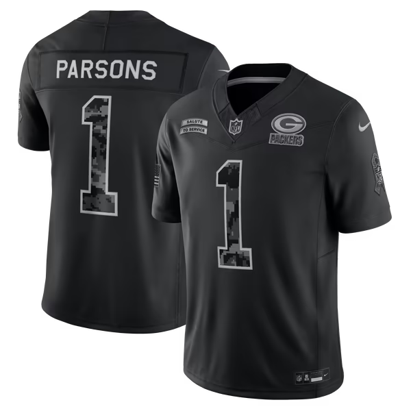 Micah Parsons Green Bay Packers Soccer Intl 2026 Salute to Service Stitched Limited Jersey - Black