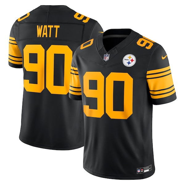 T.J. Watt Pittsburgh Steelers Soccer Intl Alternate Vapor F.U.S.E. Stitched Limited Jersey - Black