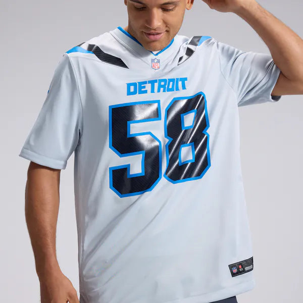 Penei Sewell Detroit Lions Soccer Intl 2026 Rivalries Collection Game Jersey - Silver