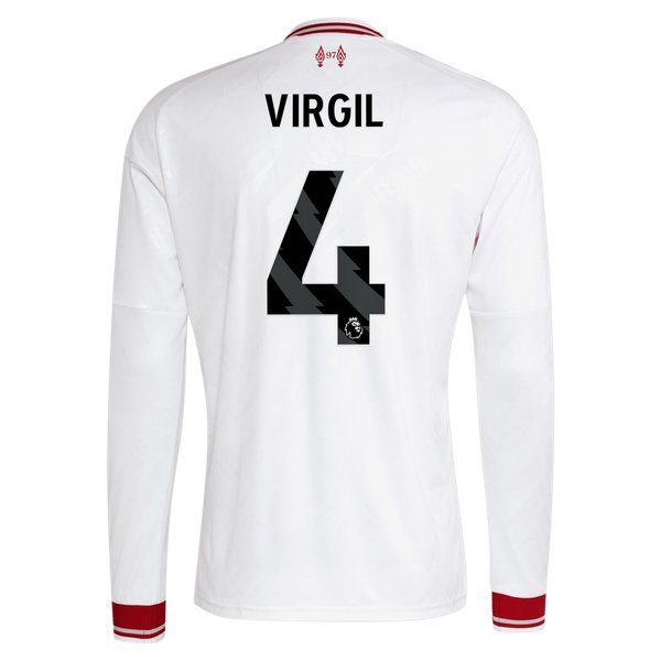 Virgil van Dijk Liverpool Soccer Intl 2026/27 Away Replica Long Sleeve Jersey - White