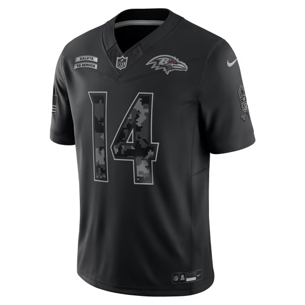 Kyle Hamilton Baltimore Ravens Soccer Intl 2026 Salute to Service Stitched Limited Jersey - Black