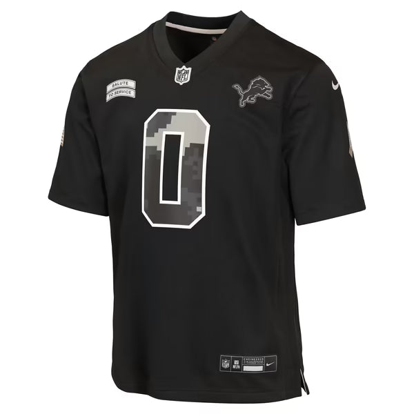 Jahmyr Gibbs Detroit Lions Soccer Intl Youth 2026 Salute to Service Game Jersey - Black