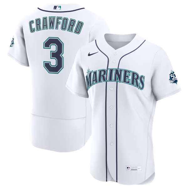 J.P. Crawford Seattle Mariners Soccer Intl Home 50th Season Authentic Jersey - White