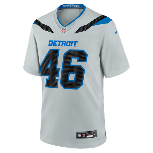 Jack Campbell Detroit Lions Soccer Intl 2026 Rivalries Collection Game Jersey - Silver