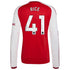 Declan Rice Arsenal Soccer Intl 2026/27 Home Replica Long Sleeve Jersey - Red