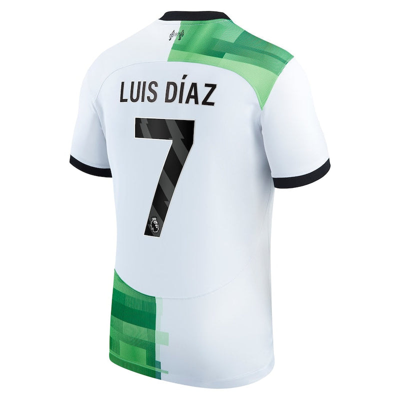 Luis Diaz Liverpool  2023/24 Away Player Jersey - White