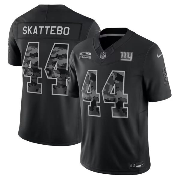 Cam Skattebo New York Giants Soccer Intl 2026 Salute to Service Stitched Limited Jersey - Black