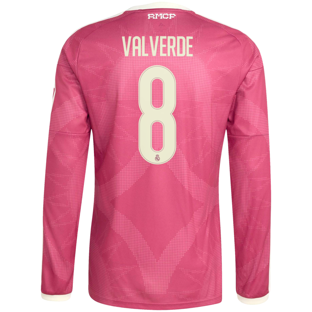 Federico Valverde Real Madrid Soccer Intl 2026/27 Third Replica Long Sleeve Jersey - Pink