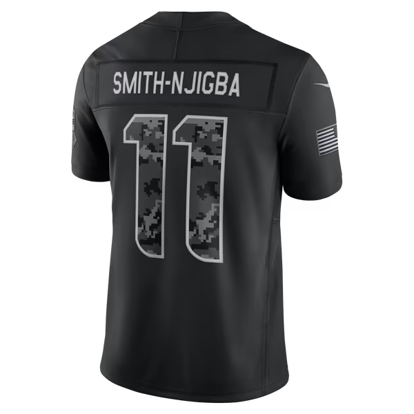 Jaxon Smith-Njigba Seattle Seahawks Soccer Intl 2026 Salute to Service Stitched Limited Jersey - Black