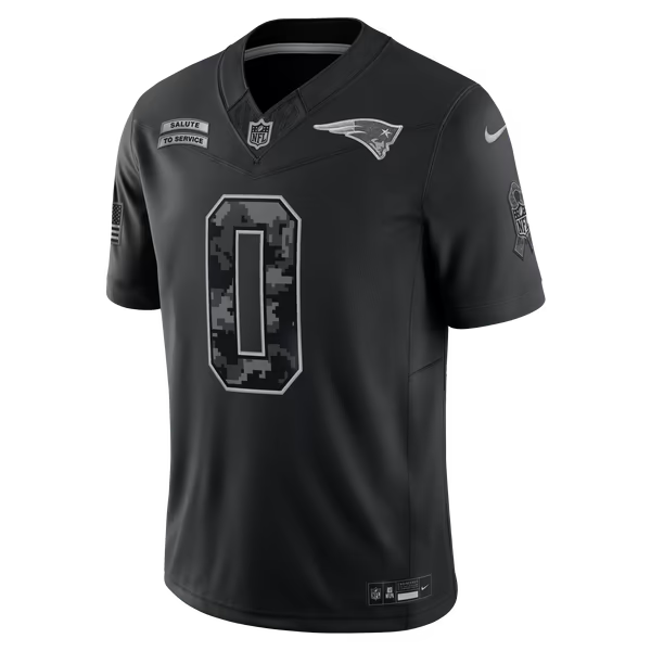 Christian Gonzalez New England Patriots Soccer Intl 2026 Salute to Service Stitched Limited Jersey - Black