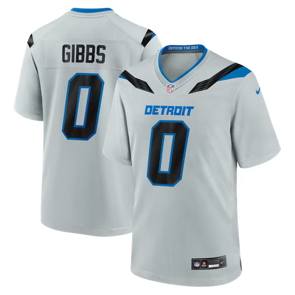 Jahmyr Gibbs Detroit Lions Soccer Intl 2026 Rivalries Collection Game Jersey - Silver
