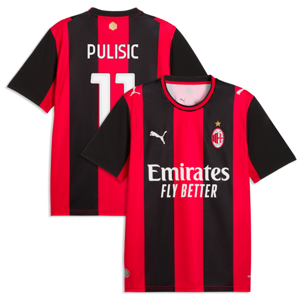 Soccer Intl Christian Pulisic AC Milan 2026/27 Home Replica Jersey Black/Red
