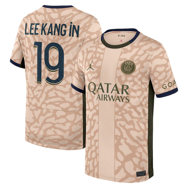 Lee Kang In Paris Saint-Germain  Brand  2023/24 Fourth Stadium  Player Jersey – Tan