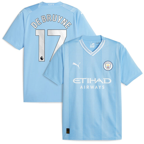 Kevin De Bruyne Manchester City  2023/24 Home Player Jersey - Sky Blue