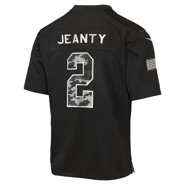 Ashton Jeanty Las Vegas Raiders Soccer Intl Youth 2026 Salute to Service Game Jersey - Black
