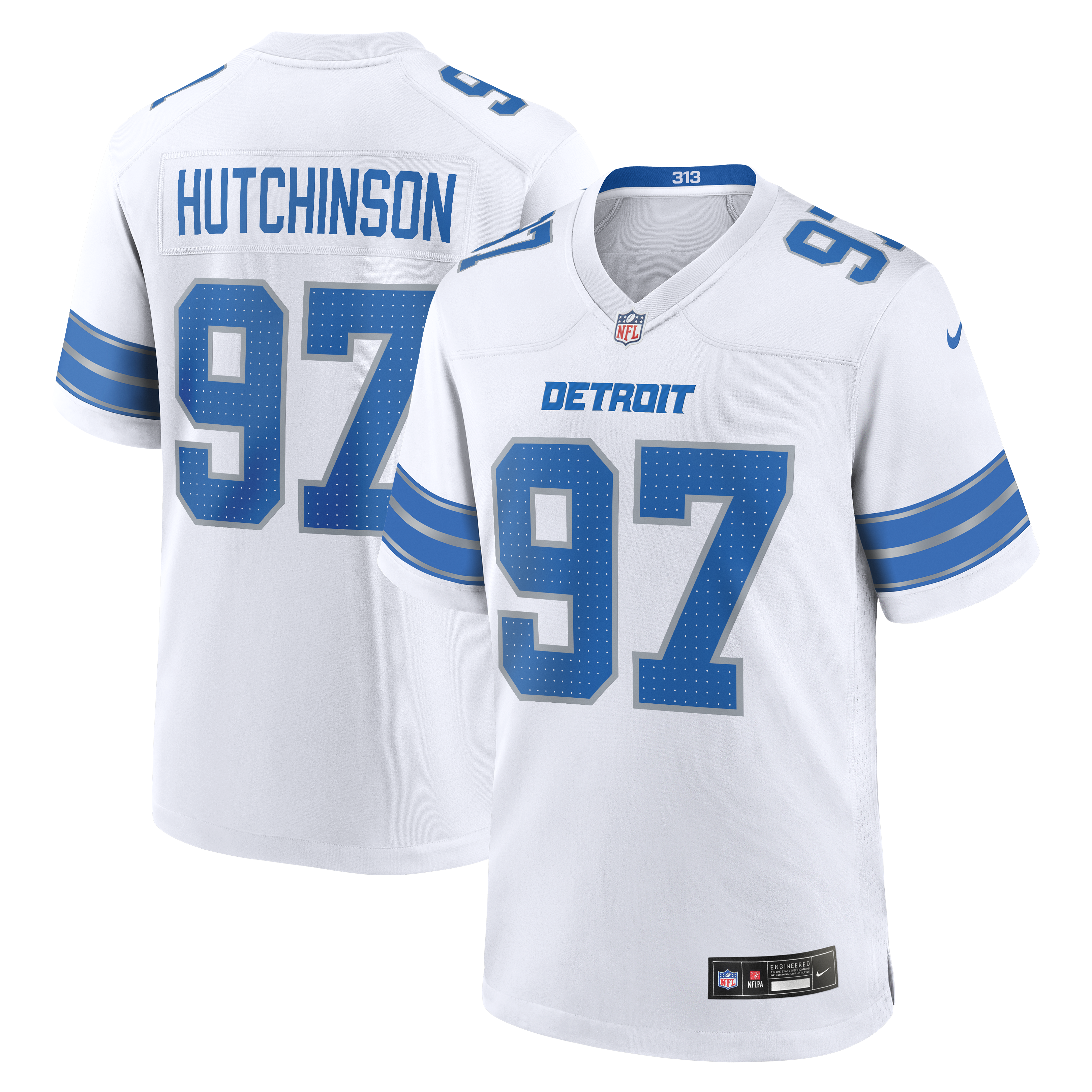 Soccer Intl Aidan Hutchinson Detroit Lions Game Jersey Blue