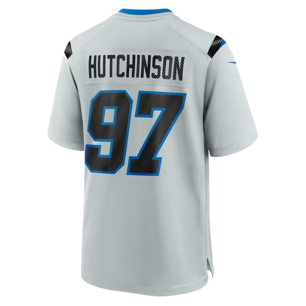 Aidan Hutchinson Detroit Lions Soccer Intl 2026 Rivalries Collection Game Jersey - Silver
